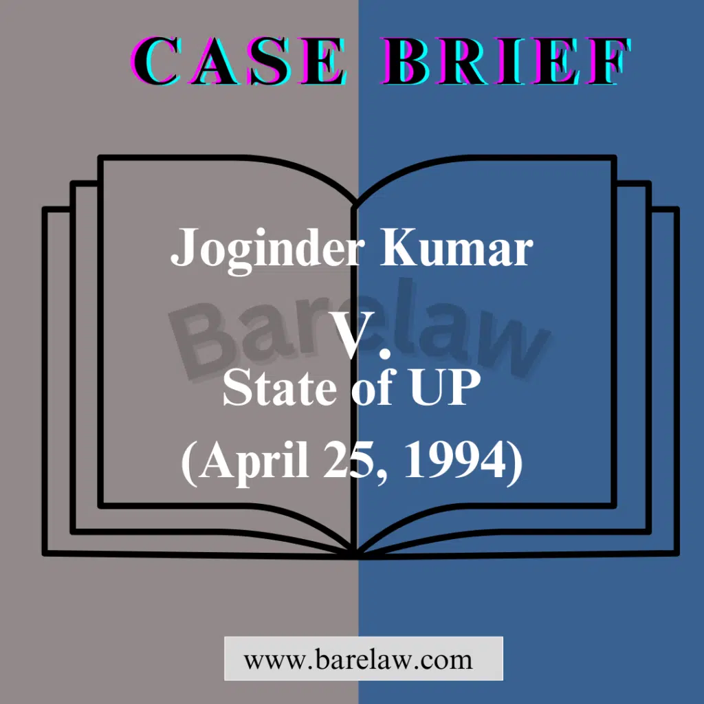 Joginder Kumar vs State of UP